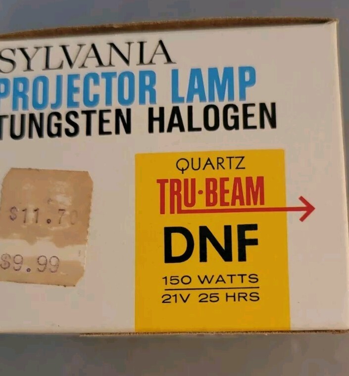 Vtg NEW NIB Sylvania Projector Lamp Bulb Tru Beam DNF 150 Watts 21V Movie Still
