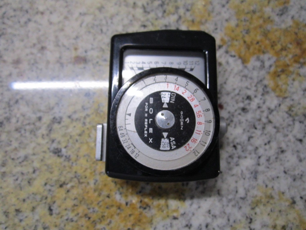 GOSSEN EXPOSURE LIGHT METER + NEW BATTERY for BOLEX 16MM MOVIE CAMERA WORKING #3