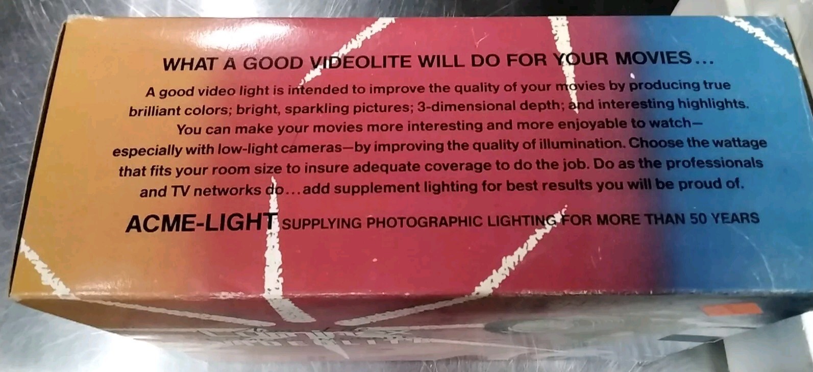 NEW ACME-LITE LUMINEX CAMERA MOUTED VIDEOLITE BULB NOT INCLUDED MODEL 410