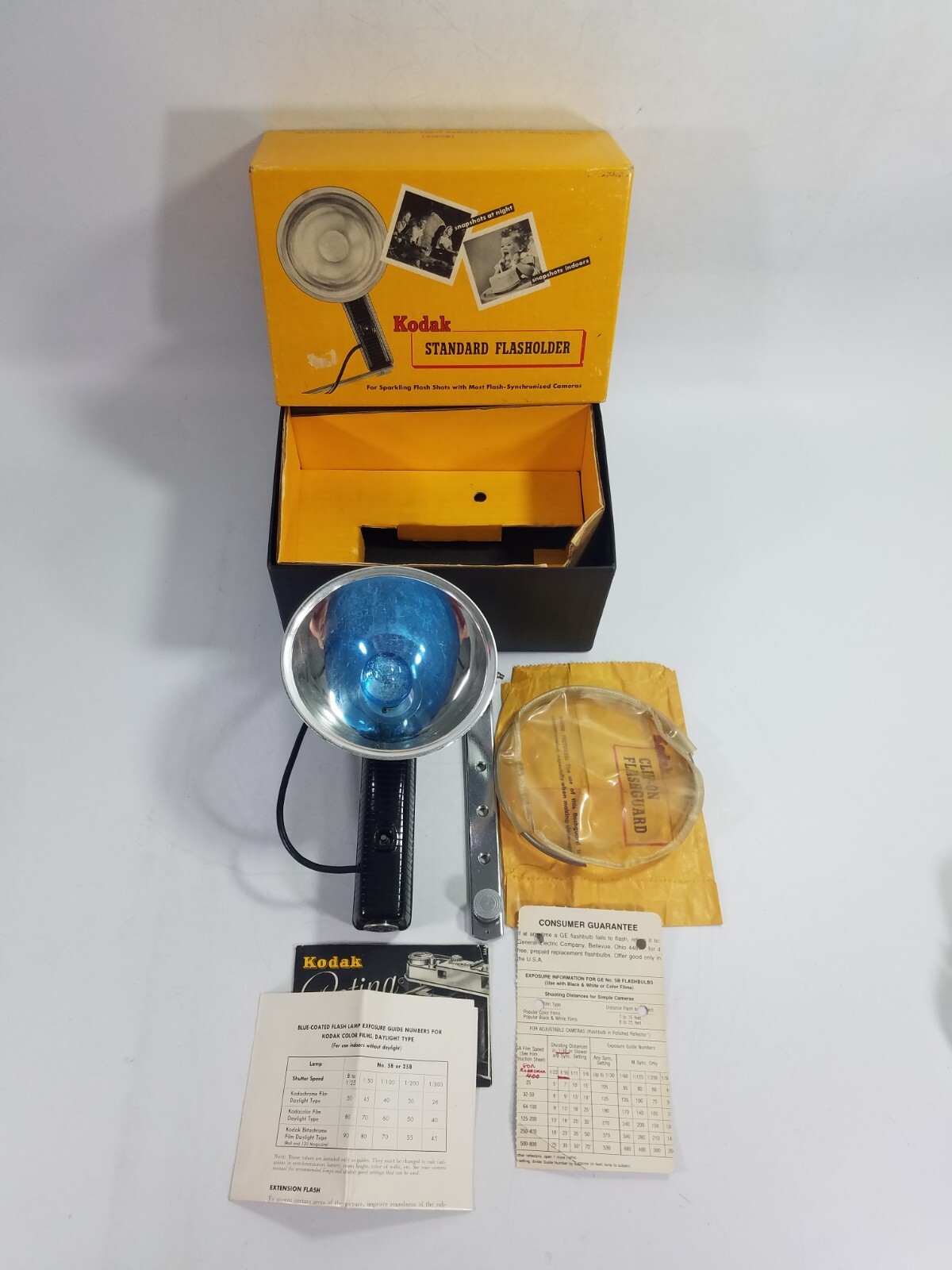 Kodak Standard Flash Holder No. 92F, Bulb, Bracket, Reflector and Guard New
