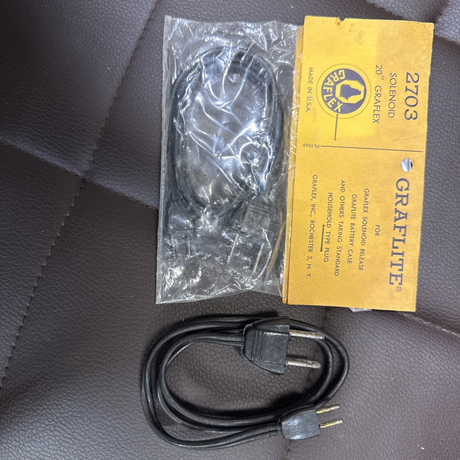 New Graflex Graflite Solenoid Cord 2703 NOS Heavy Duty Design Photographic