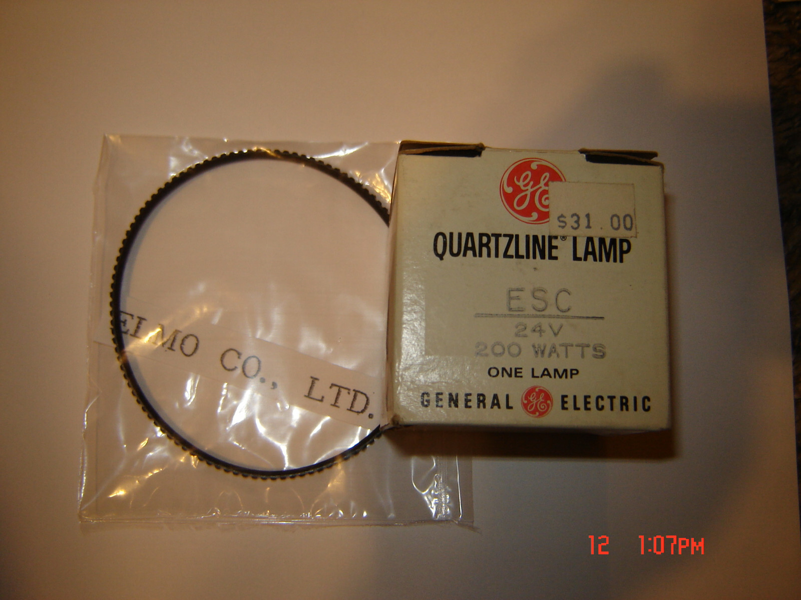 ELMO GS-1200 Projector Belt, 1 Elmo V Motor Belt, & 1 Lamp/Blub, New