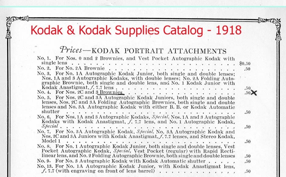C13304~ Eastman Kodak No. 6 Portrait Attachment Filter & Tin & Instructions