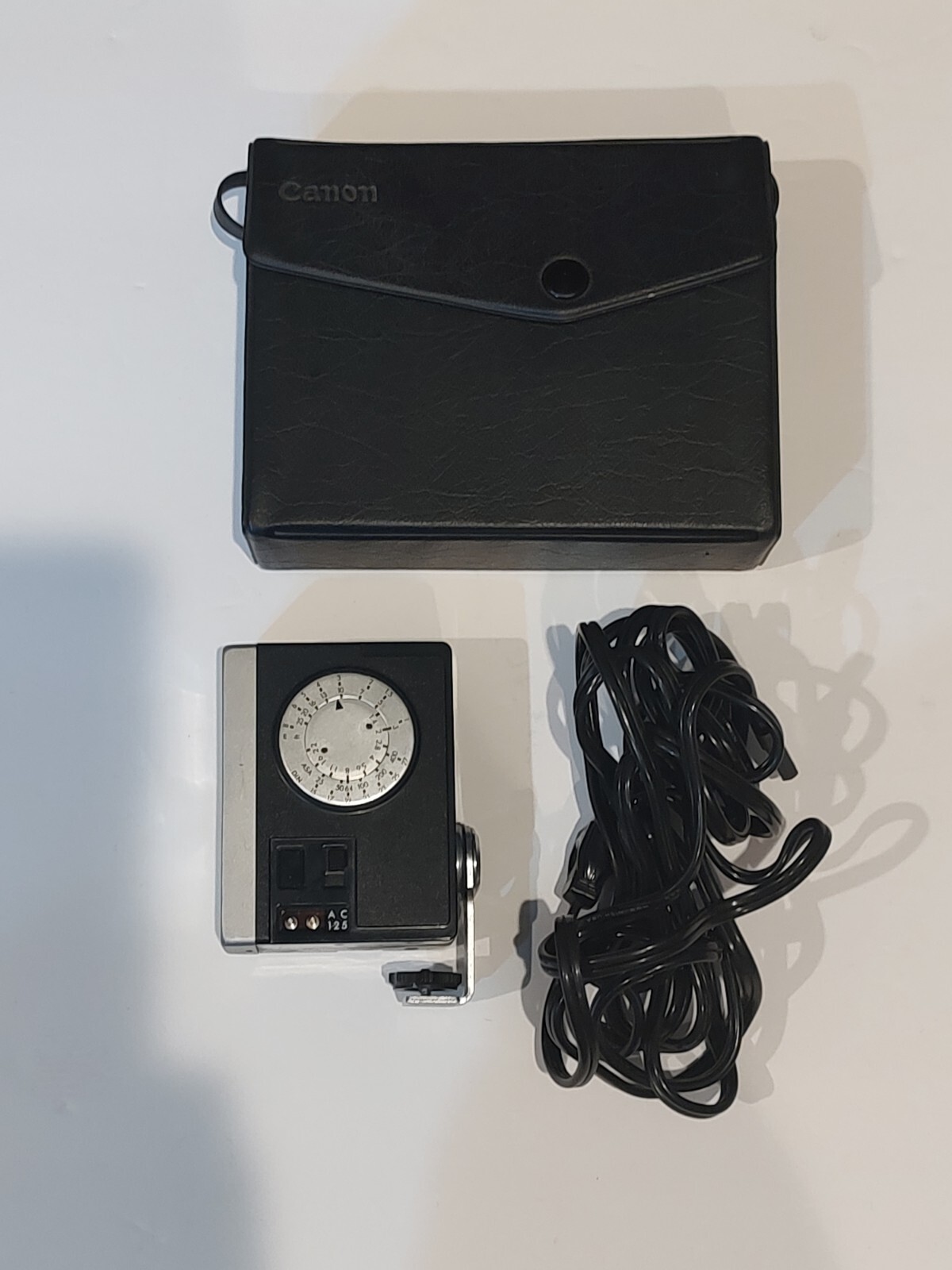 Vintage Kako High Beam II Flash, Cord, & Canon Case
