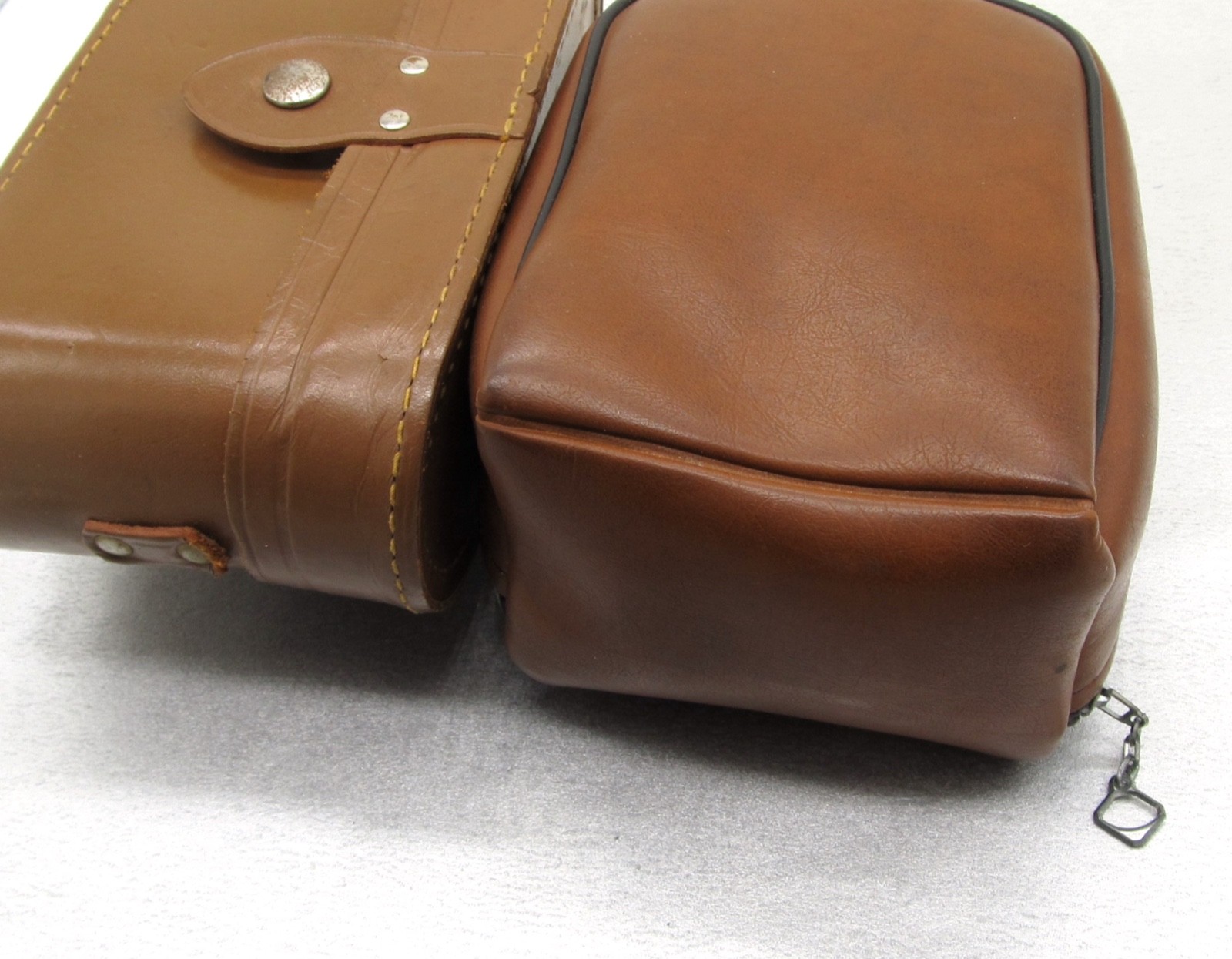 Lot 2 Vintage Camera Cases Light Brown Leather 1 Top Grain Cowhide Argus & Kodak