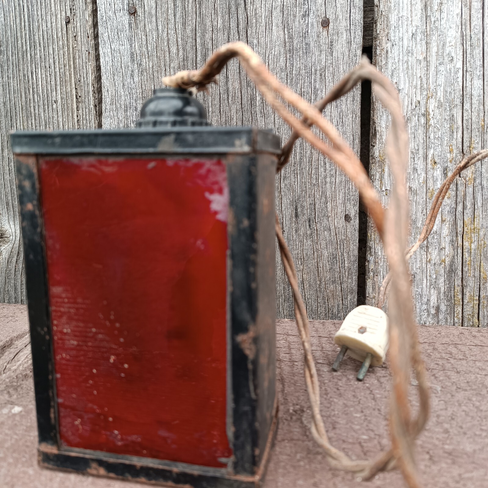 Soviet rich antique red lantern for photo printing 1980s USSR antique.