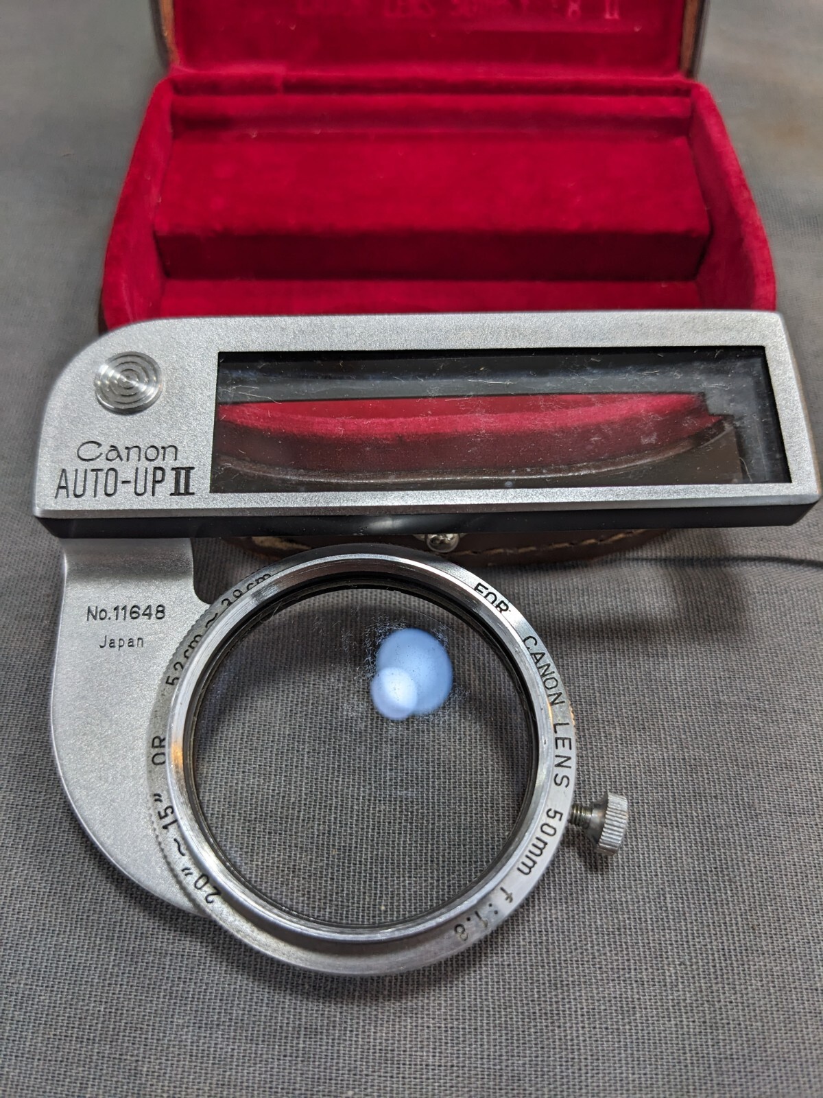 Canon Rangefinder Auto Up II Macro Attachment from 1953 With Leather Case