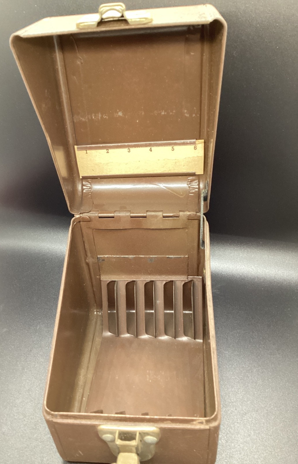 Vtg Simonson Metal Products Co. 8mm Film Reel Metal Storage Box 5.5″x4.25″x5.75″