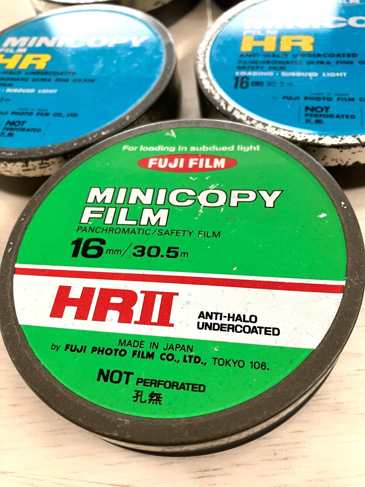 vintage Fujifilm MinicopyHR empty tin can Lot of 5 rare in hand