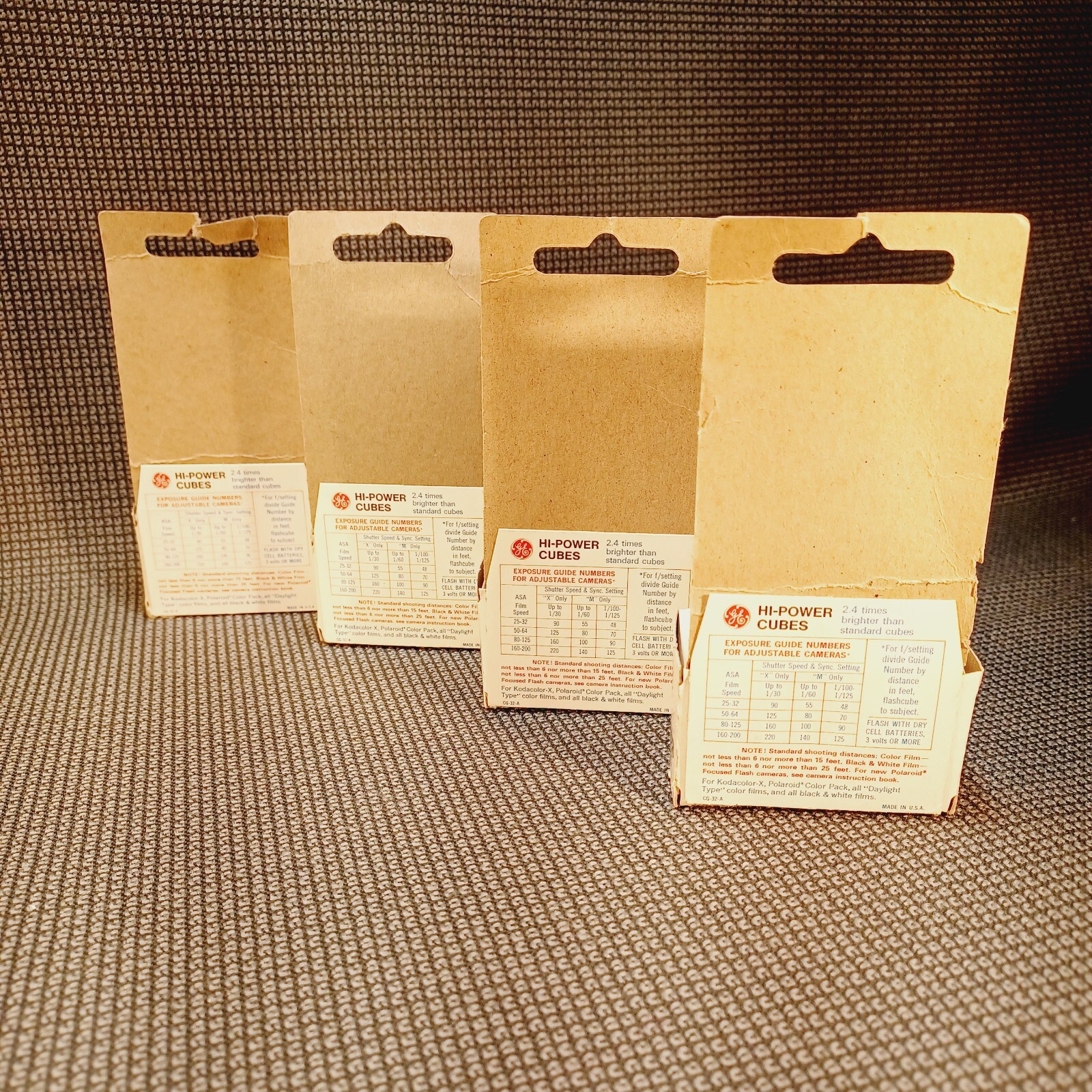 General Electric Hi-Power Flash Cubes (Set of 4 Packages) 32 Flash elements