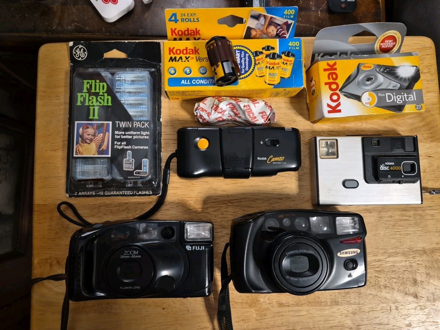 5 Cameras, All Will Need Batteries, All Have Film In Them, 5 Brand New Film.