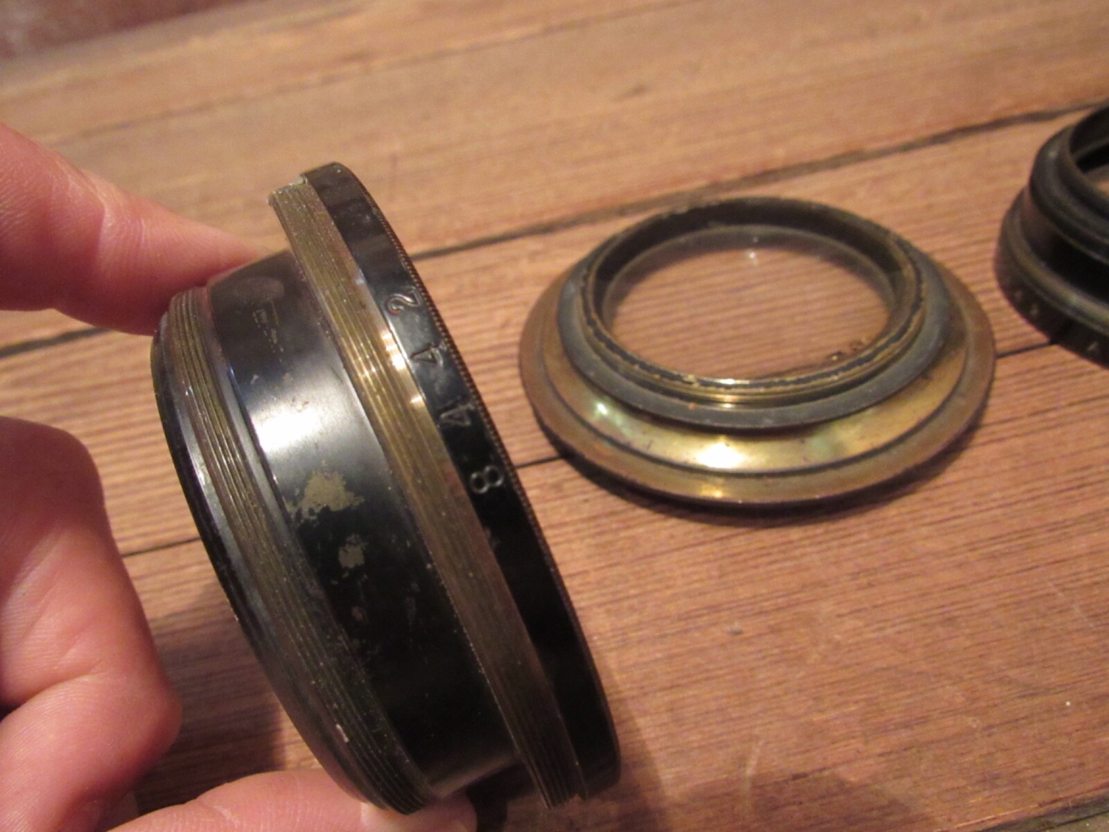 Vintage Brass Carl Zeiss Jena Tessar Lenses Format Film Photography
