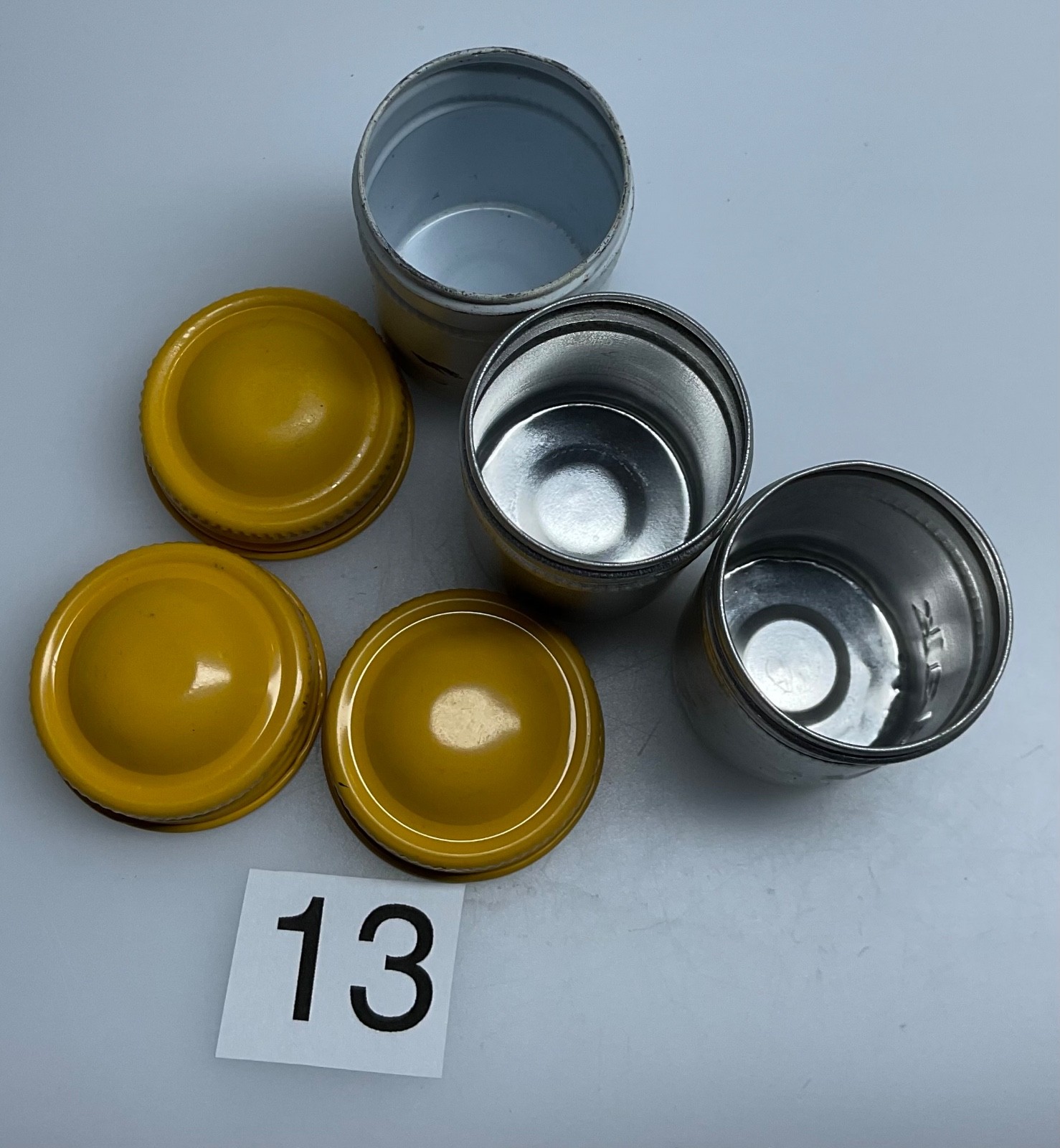 3 VTG Lot Kodak 35mm Film Roll Embossed Container Metal Tin Can Canister yellow