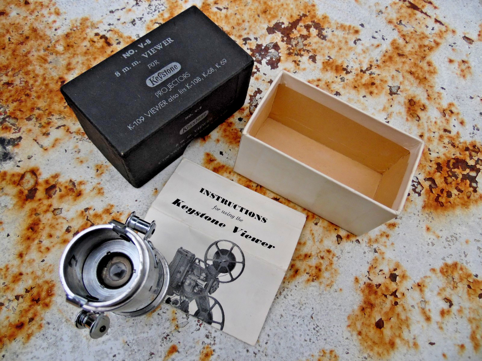 VINTAGE KEYSTONE PROJECTORS NO. V-8 8MM VIEWER FOR K-109 K-108 K-68. New