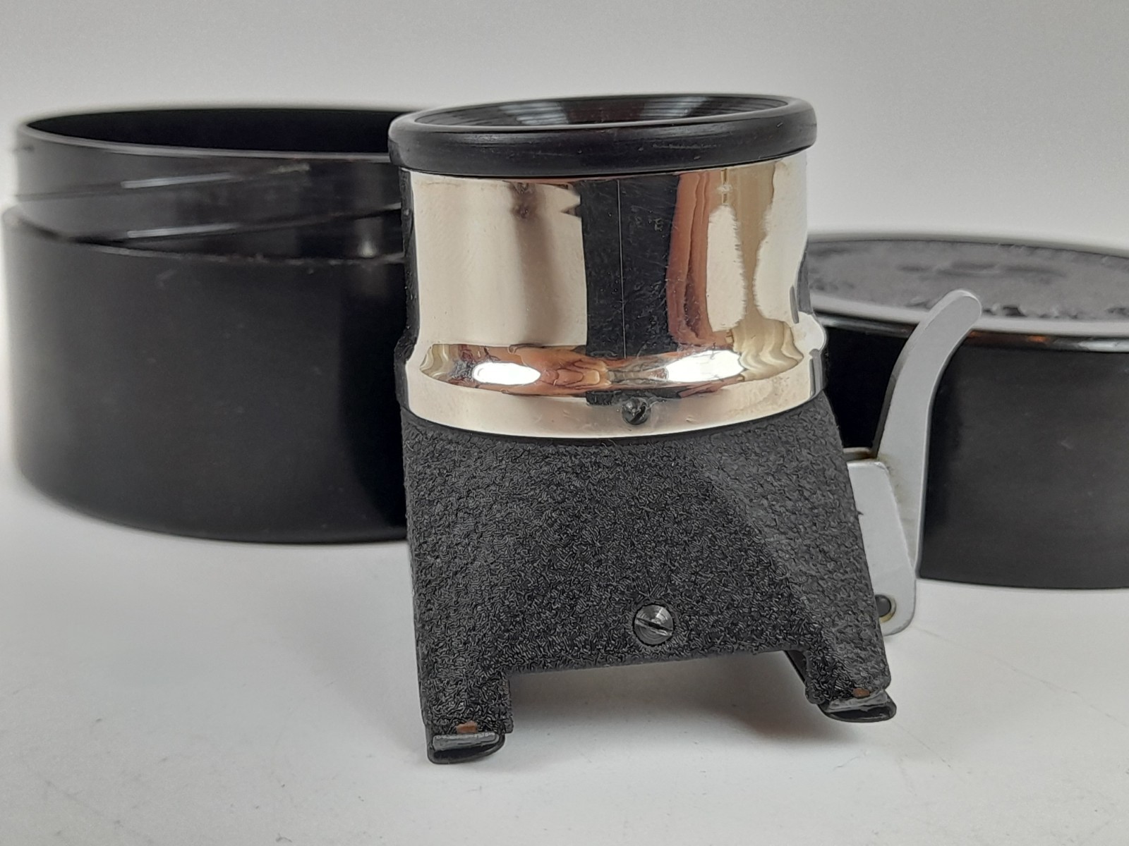 Vintage magnifying loupe for viewing film frames L-5 Bakelite box USSR KOMZ