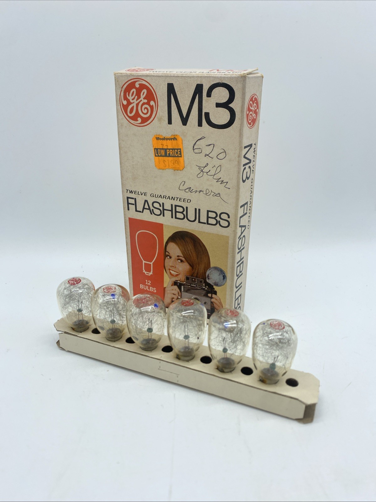 Vintage Box ~ GE Flash Bulbs M3 Clear Bulbs 6 Count