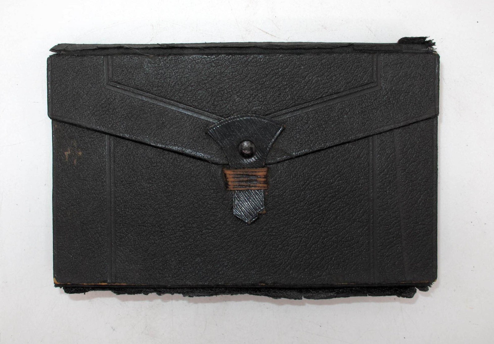 *VINTAGE* 3-4×5 METAL FILM HOLDERS w/LEATHER BACKING IN ACCORDIAN POUCH CASE