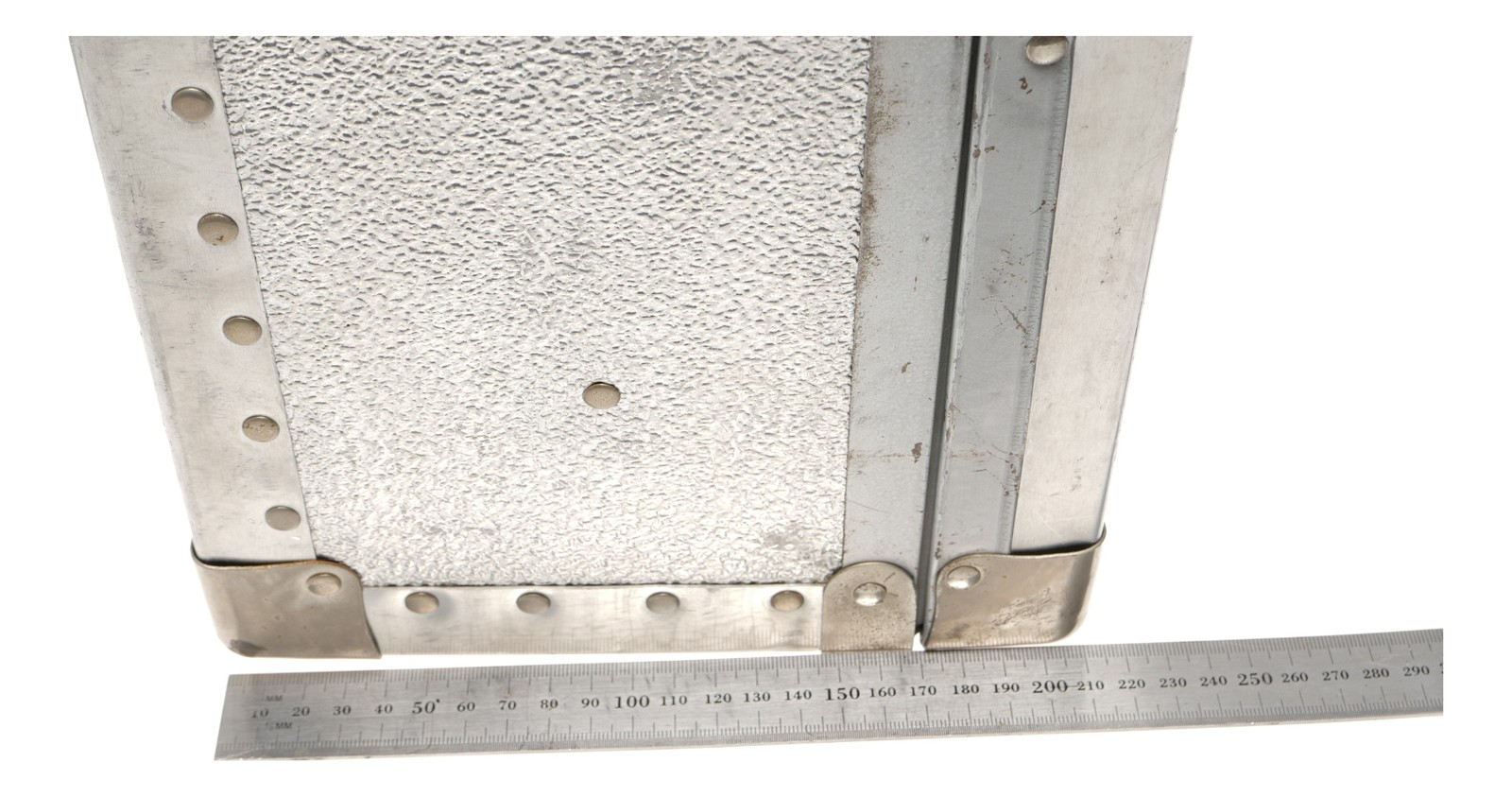 Vintage Aluminum Camera Trunk Hard Case with Leather Handle