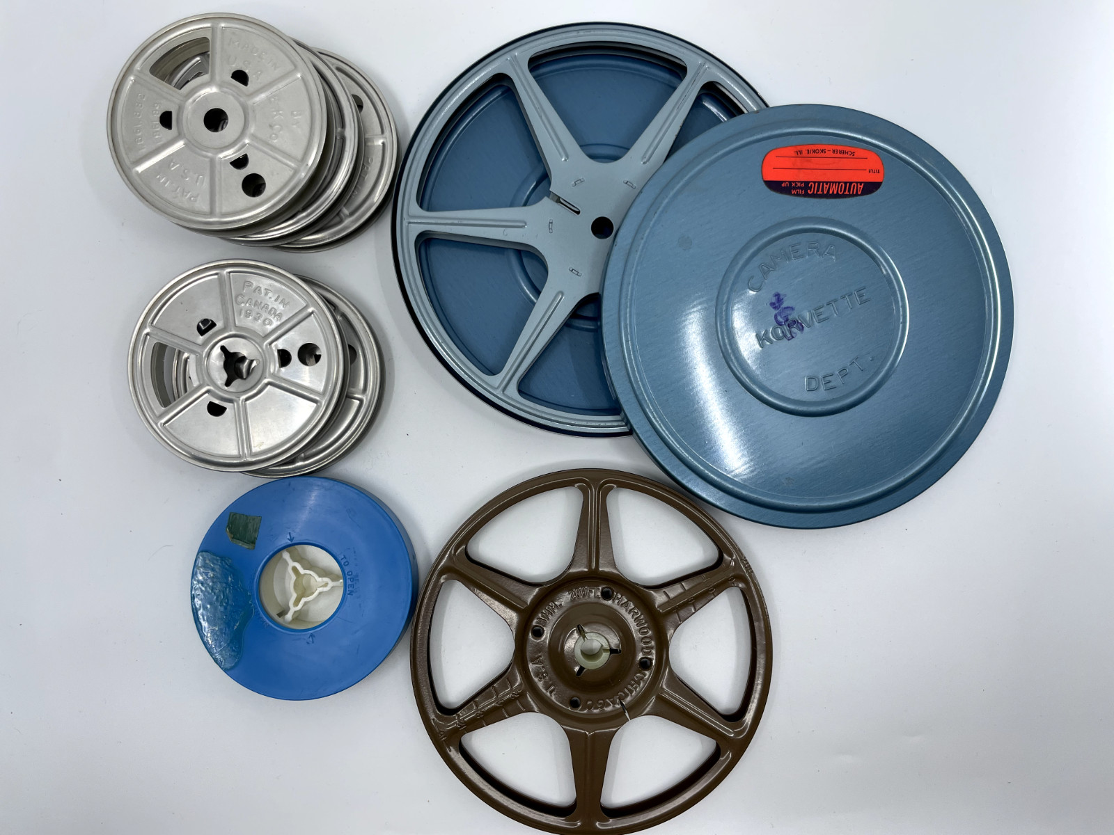 lot of 8x metal & plastic regular 8mm film spools film can take up reels