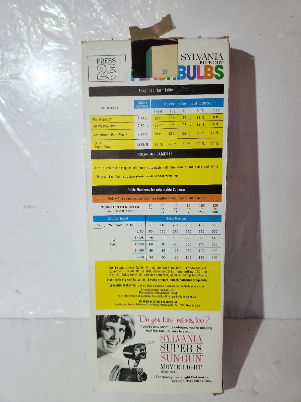 Vintage Sylvania Blue Dot Flash Bulbs Press 25 Pack of 12 Original Box