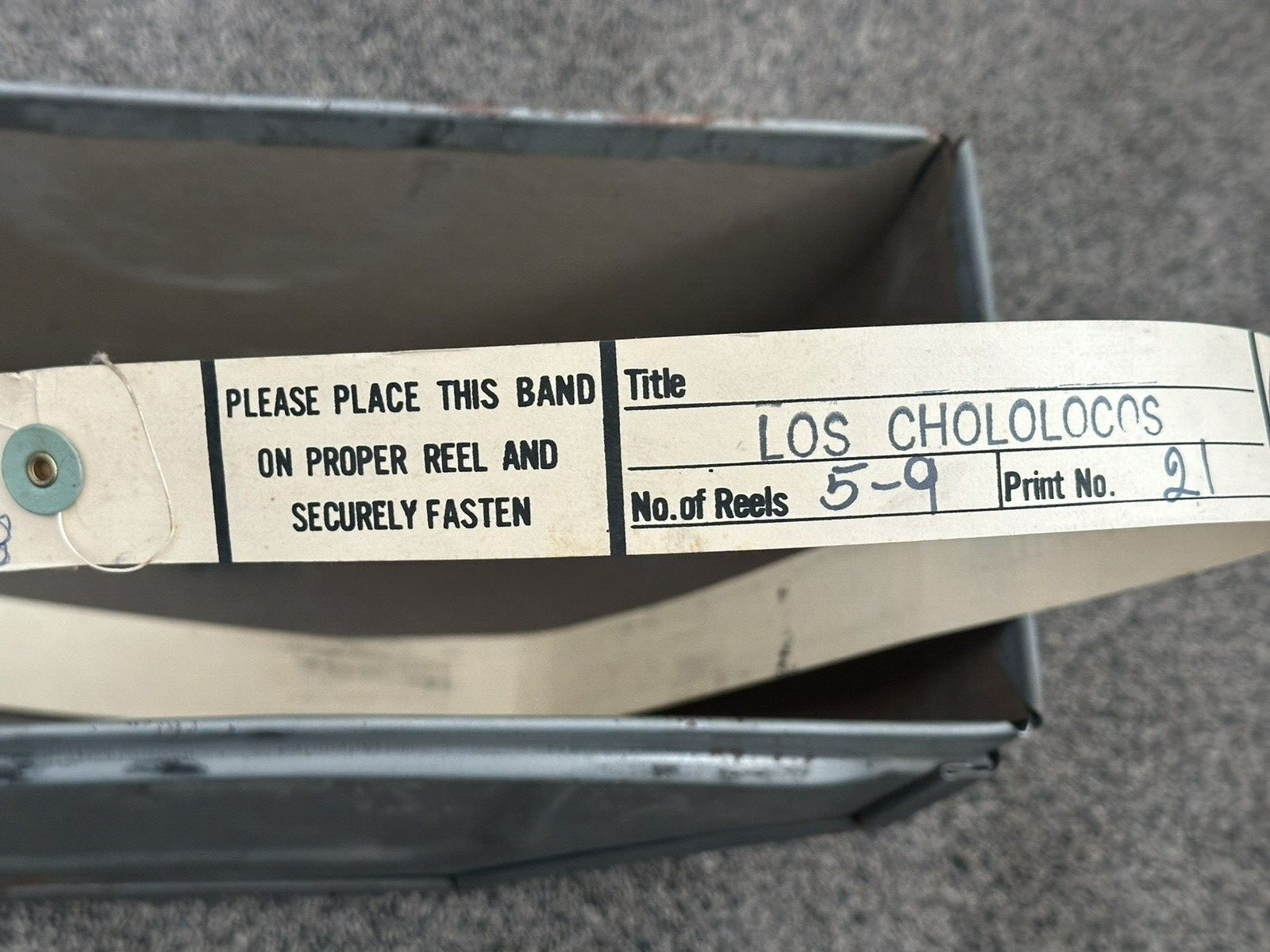 Goldberg Bros DENVER, CO. Film Reel Shipping Container Theater MOVIE Hollywood
