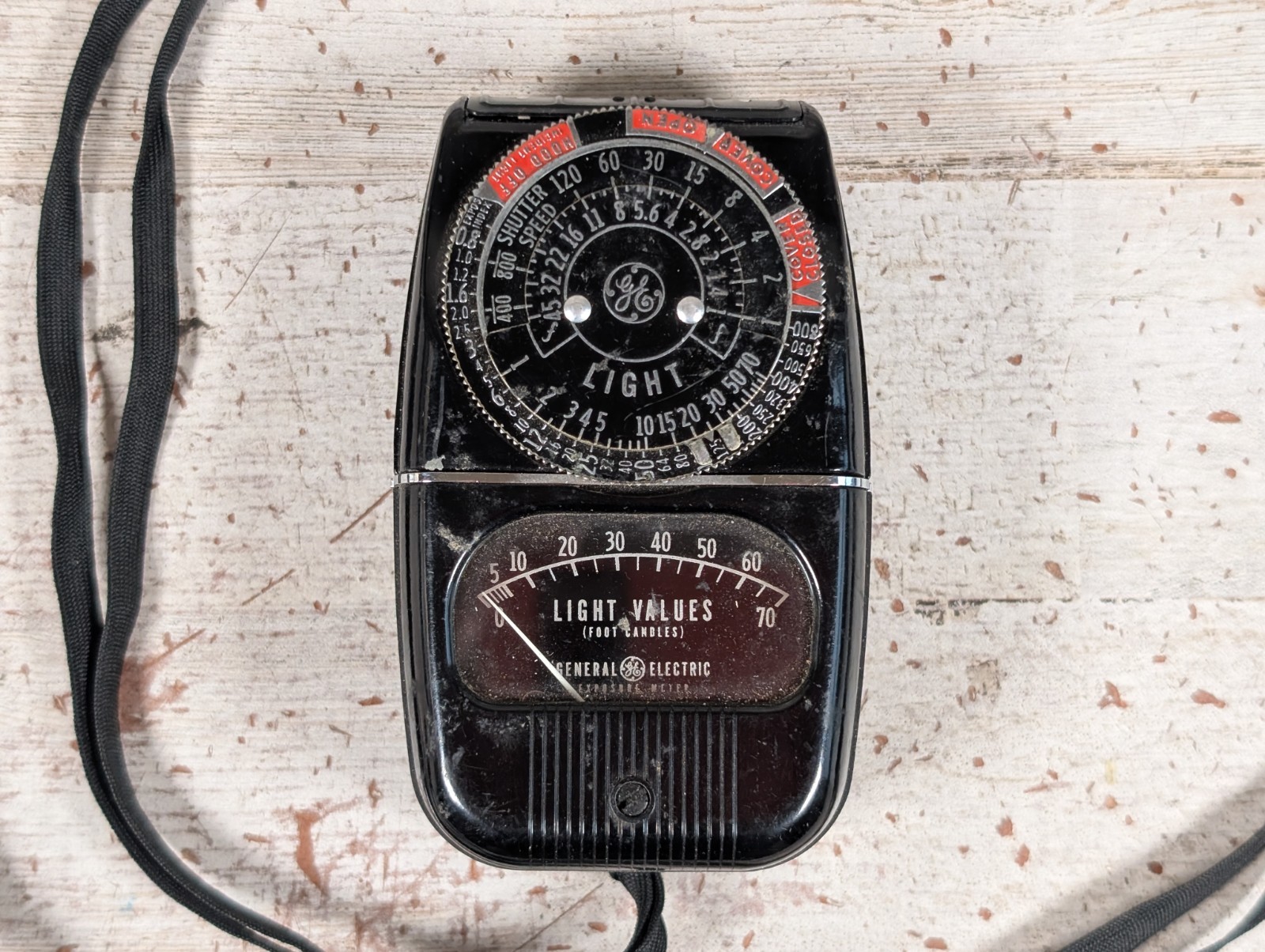 General Electric GE Light Exposure Meter Vintage 8DW58Y4 Foot-Candles *READ*