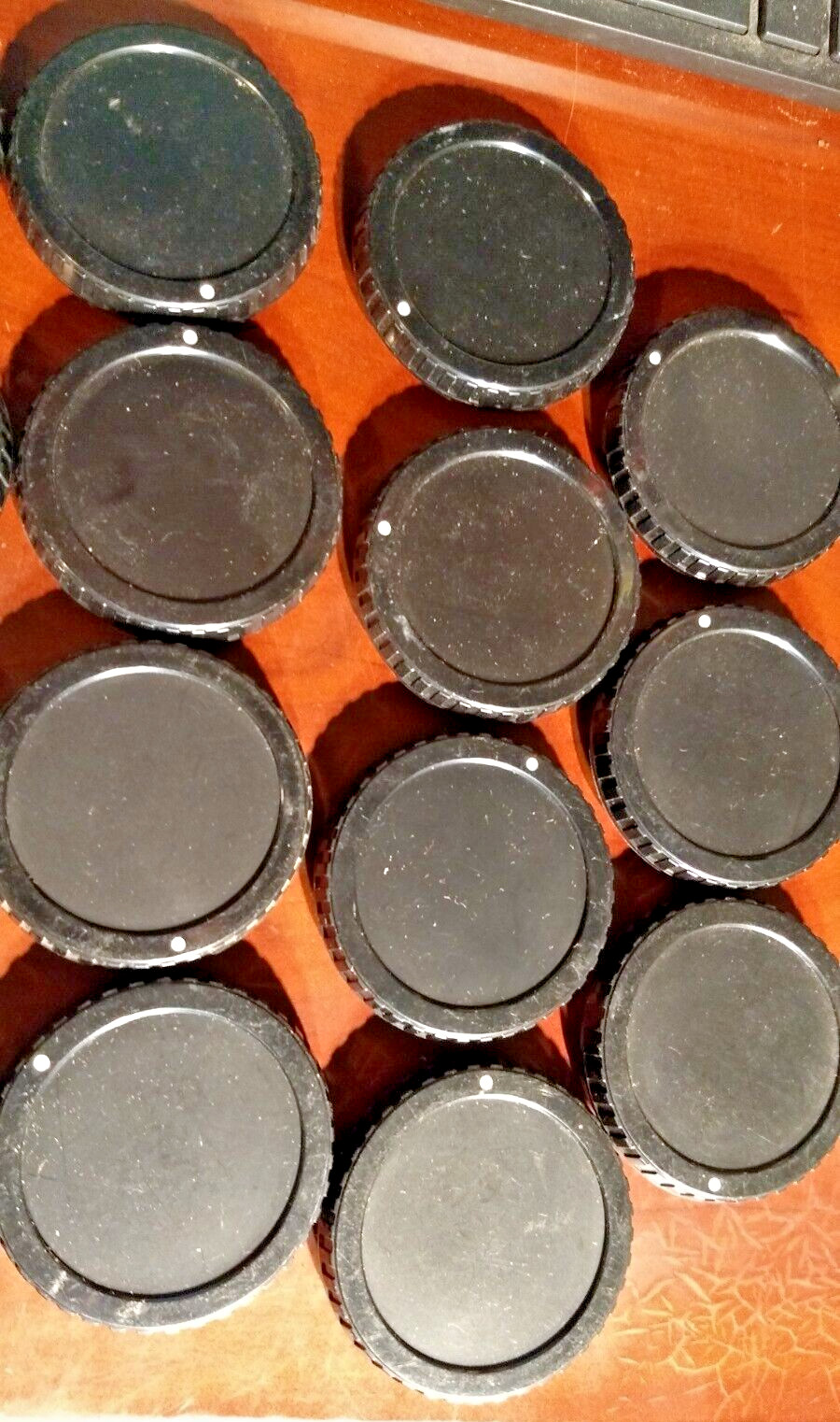 23 misc. CANON Lens Caps Replacement Camera Parts ALL have White dots JAPAN