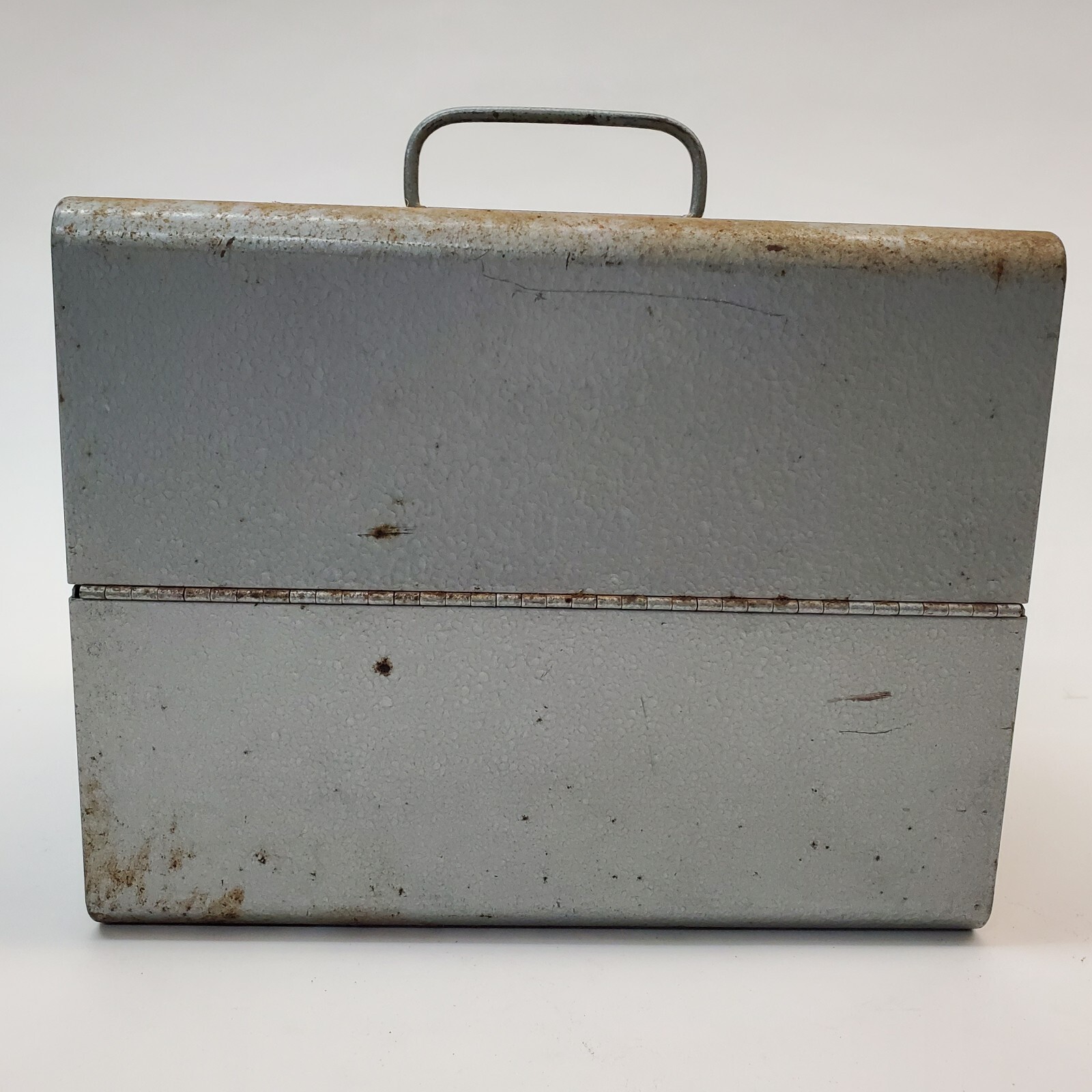 Vintage Brumberger Metal Case for 8mm Film Cans 12 Slots 9.5×7.5×7.5″