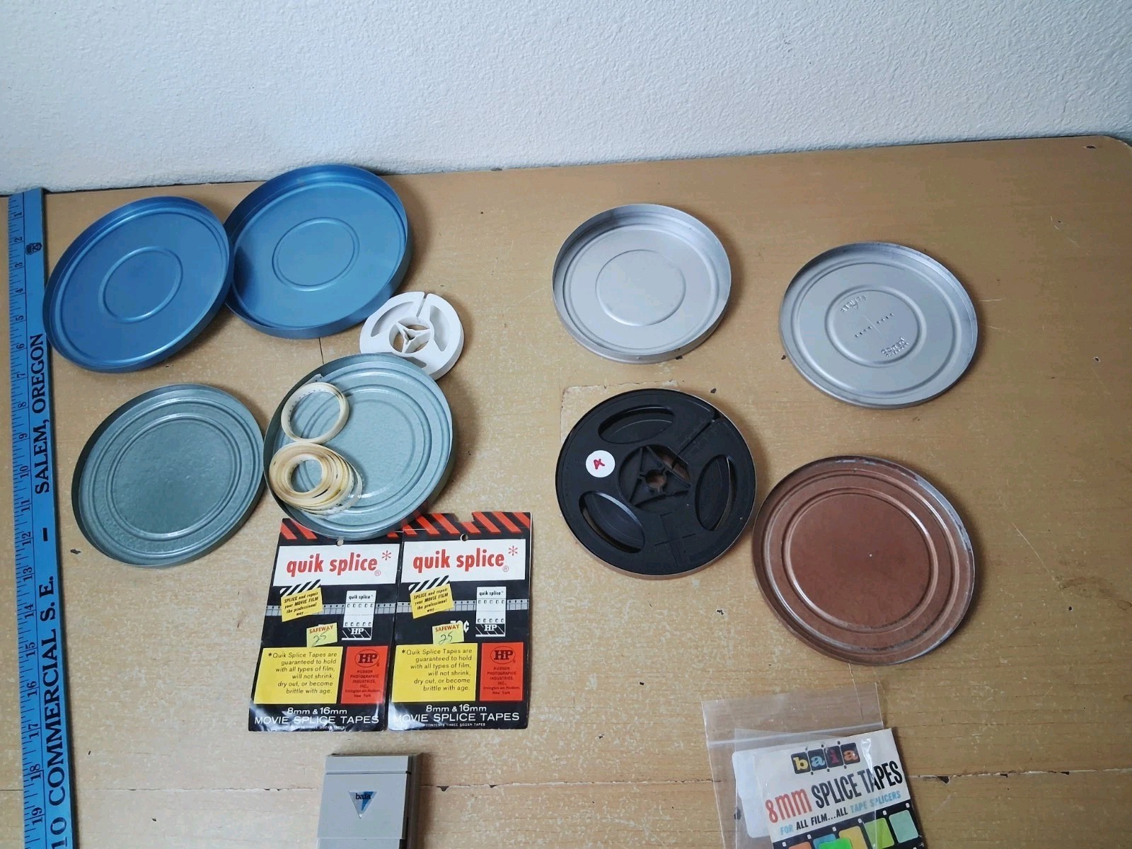 Mixed Lot 5″ & 6″ Metal Canister Reels Film Movie Empty Baia Pocket Splicer