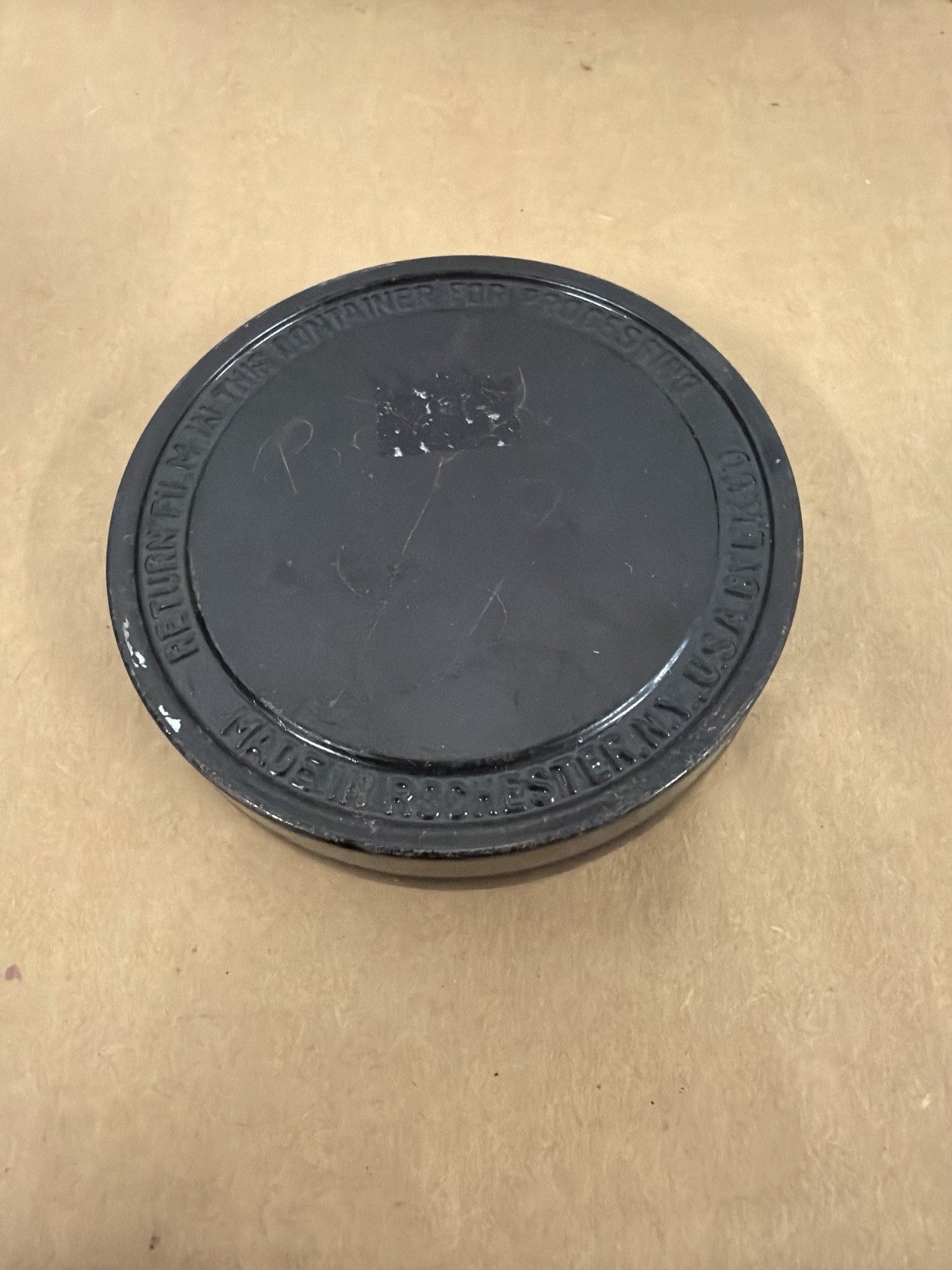 Vintage 3.5” 8mm Film Reel Can Case Black Plastic Storage
