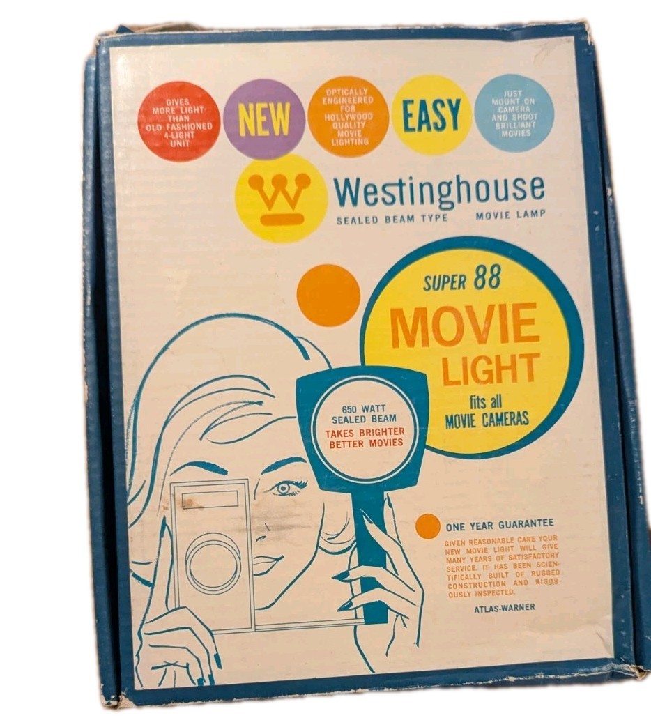 Westinghouse Super 88 Movie Light 650 Watt Beam Vintage Camera or Video