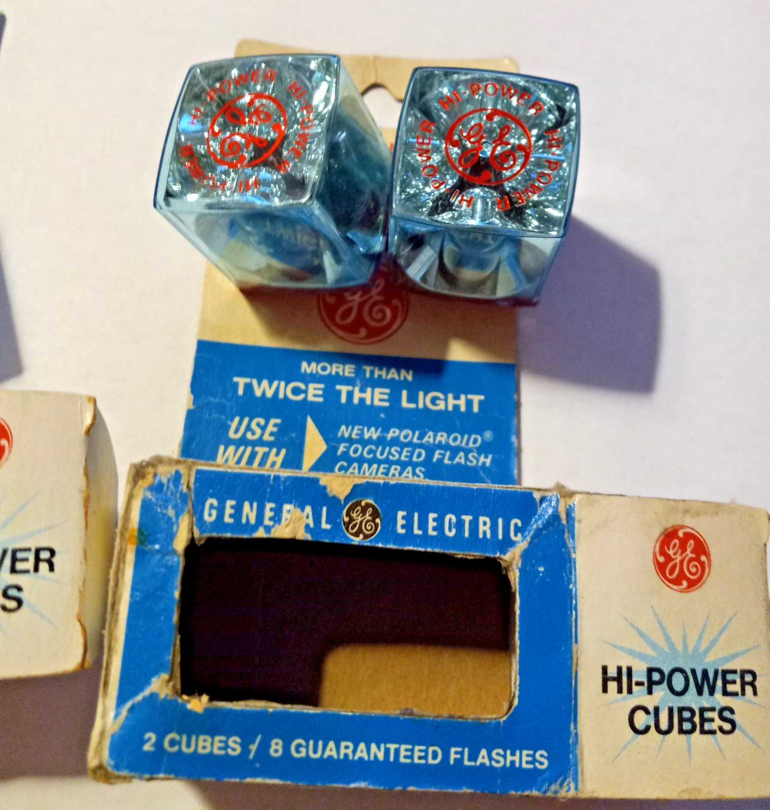 Vintage General Electric Hi Power Flash Cubes 2 Packs Polaroid Cameras GE USA