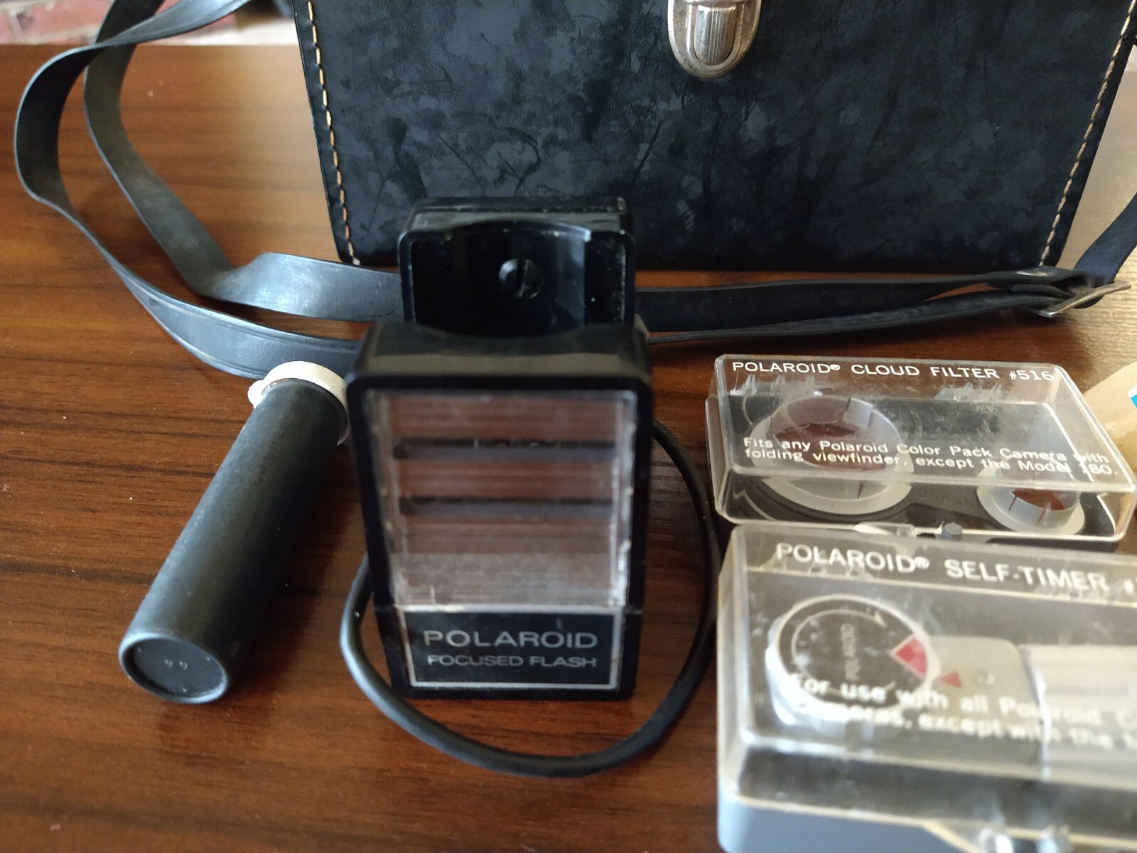 Vintage Polaroid Box, Filter, Self Timer, Flash, Print Coater Set