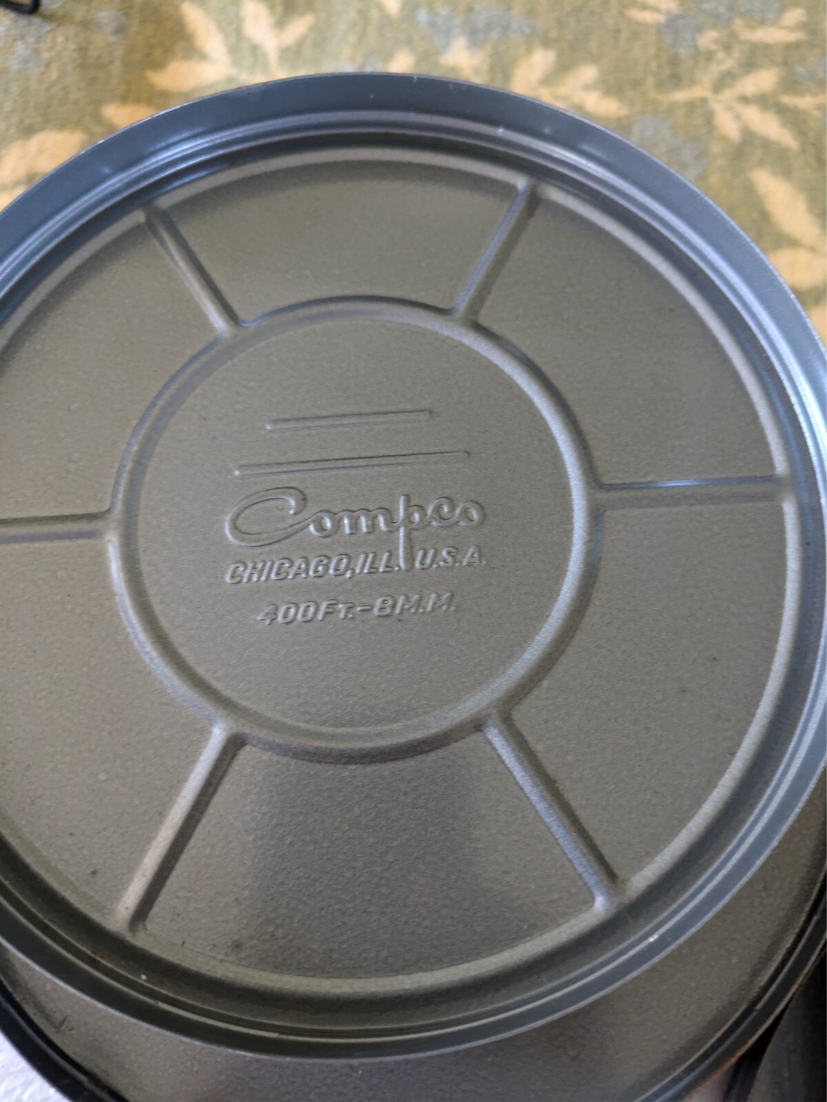 4pc Vintage 8mm Empty Film Reels & Metal Canisters Cans Blue Compco Gray