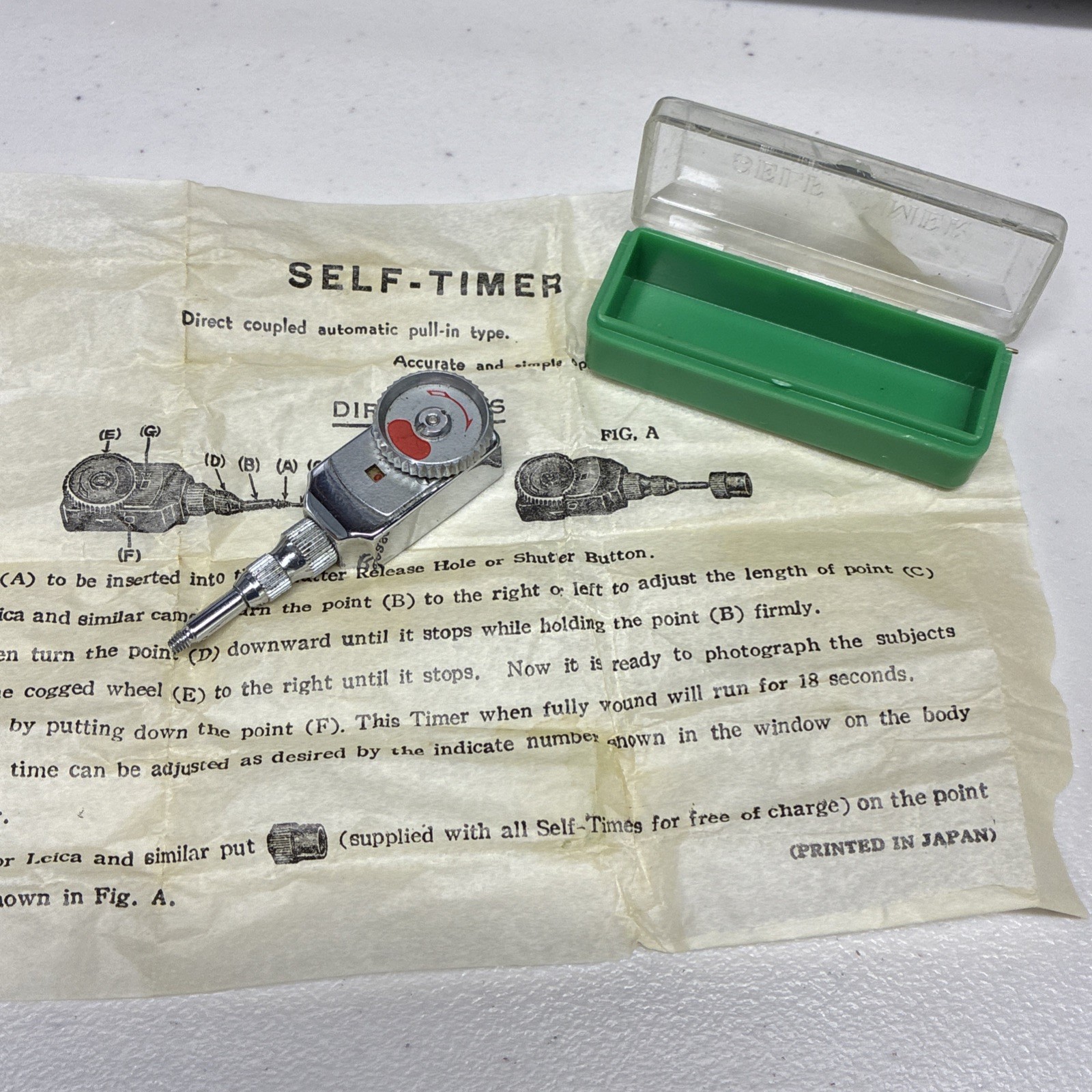 Vintage Self Timer w/Case & Instructions