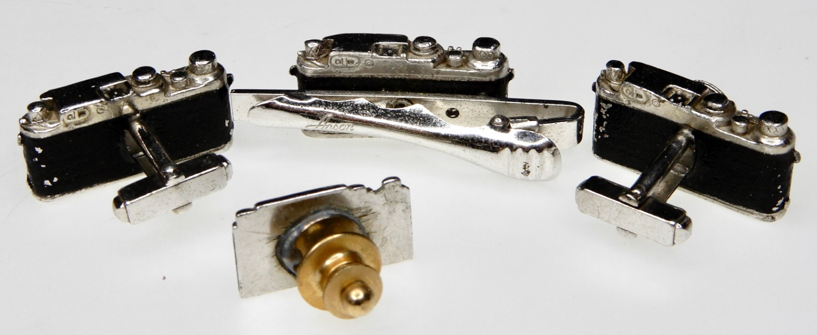 Leica Screw Mount Camera Cuffkinks,Tie Clip & Pin Set