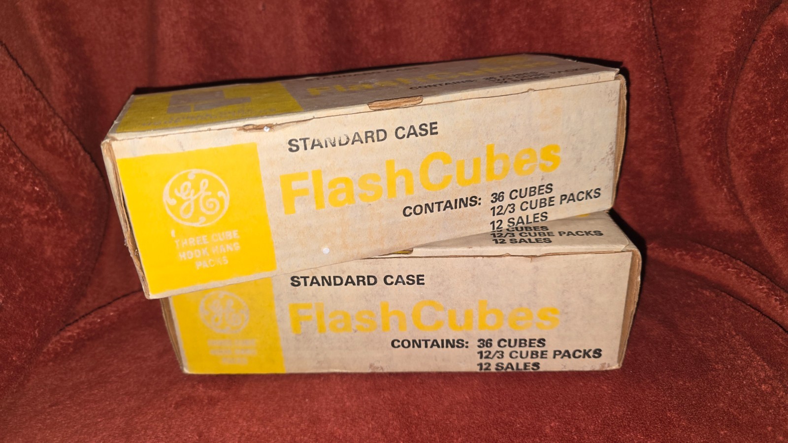 Vintage GE Flash Cubes (1) CASE of 36 cubes – 12 boxes of 3 cubes -New-Old Stock