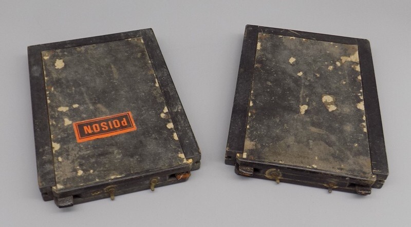 Vintage Glass Tintype Plate Negative Holders Set Of Two Double Sided 4.75×3.5
