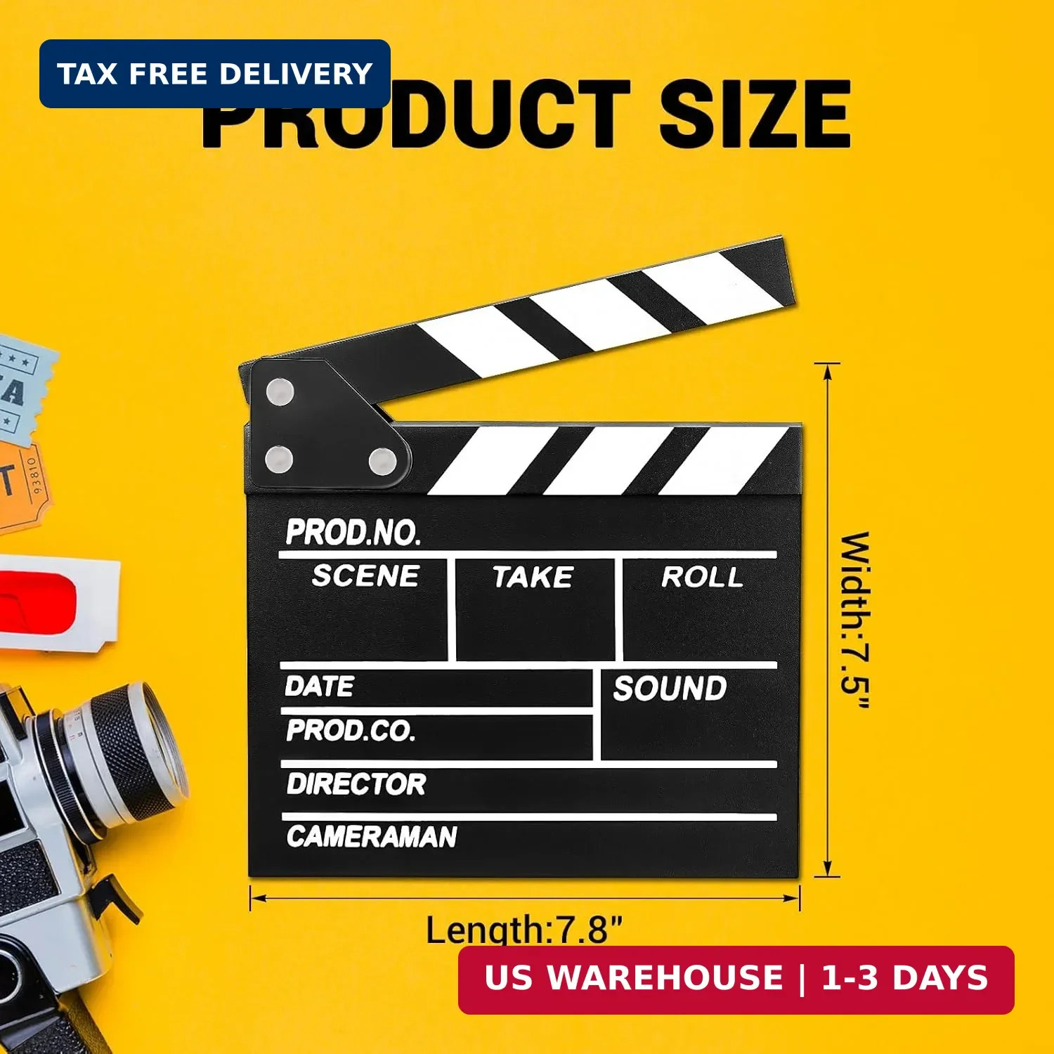 Movie Film Video Clapboard Director’s Cut Action Scene Clapper Board,Movie Th…