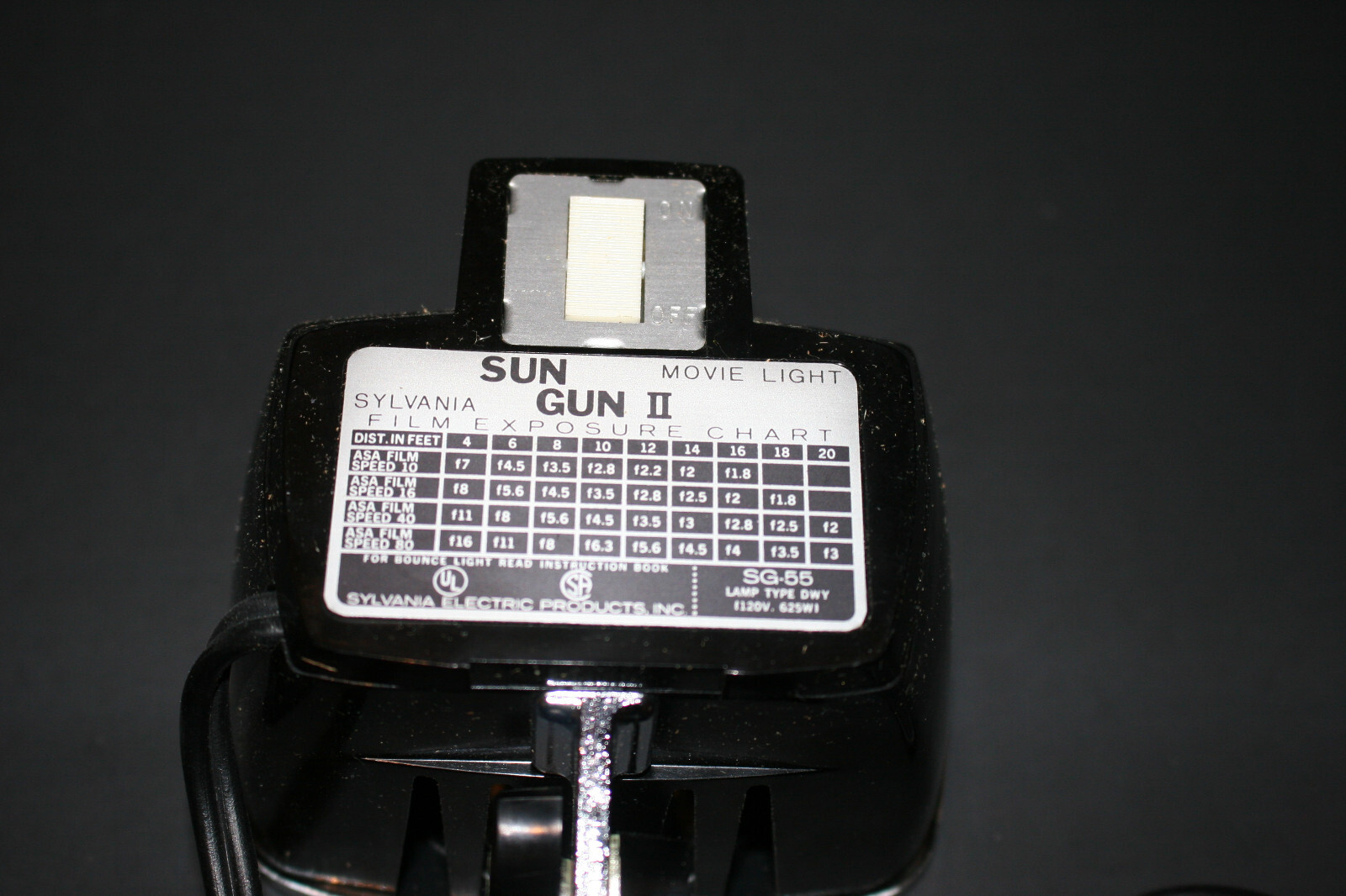 Vintage Sylvania Sun Gun II Movie Light SG- 55 W/ Box & Manual Tested And Works!