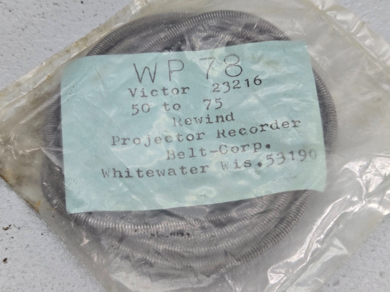 Victor 16mm Projector Wire-Spring Belt Part # 23216,40,55,60,65,70 Series NOS