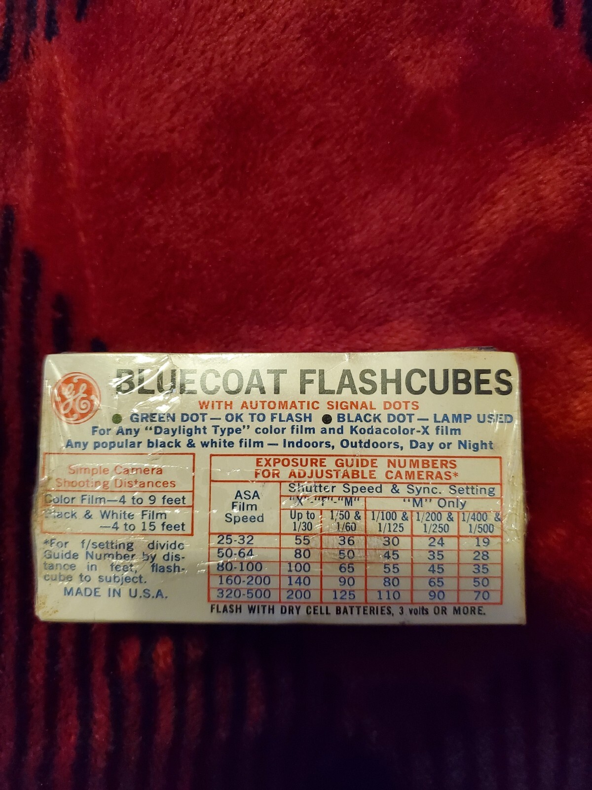 Vintage UNUSED GE Bluecoat Flashcubes 3 Cubes Brand New Old Stock!