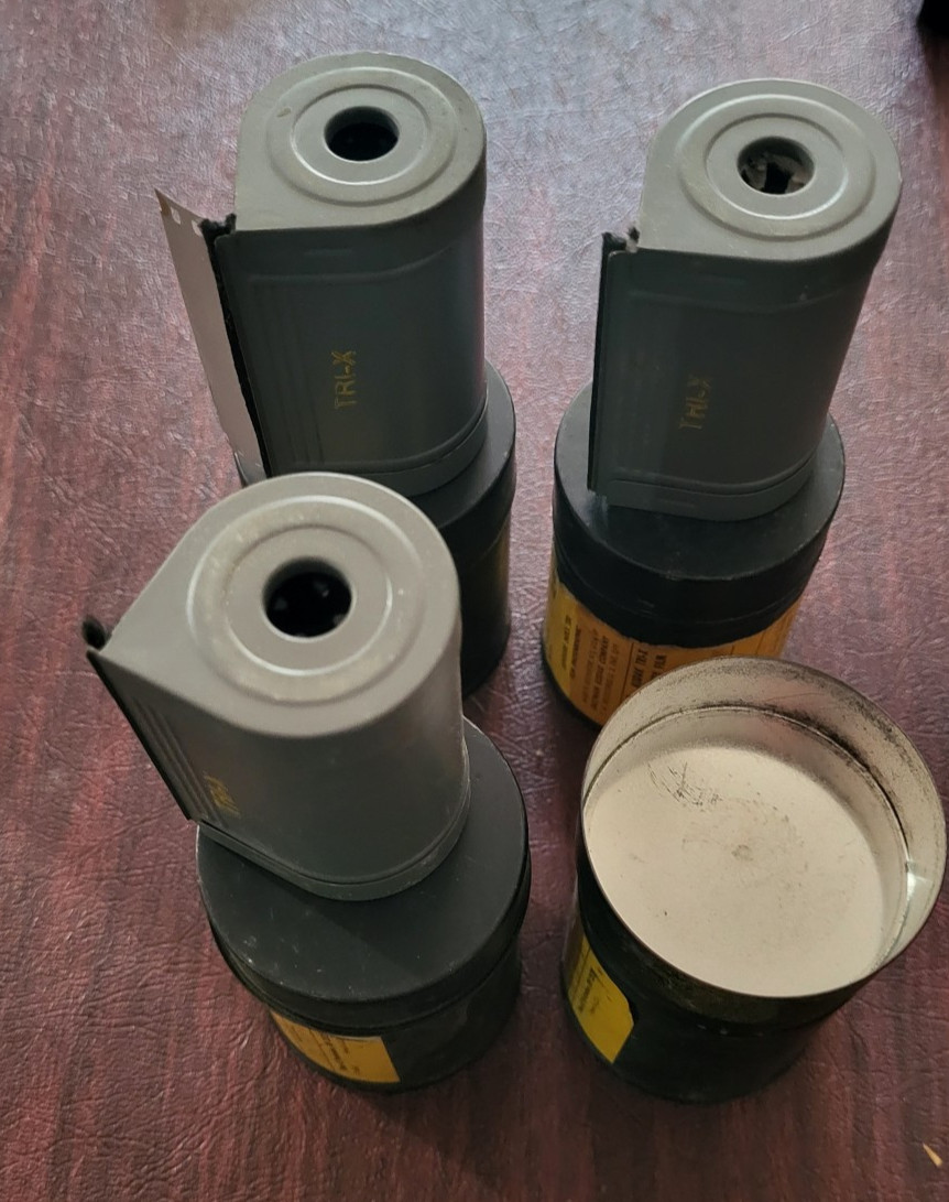 LOt Of 4 Vintage Kodak TRI-X Safety Film TX 488 Canisters