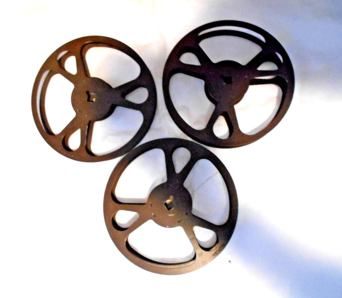 Unbranded Metal Brown 16mm 200 ft. Reels Lot of 3