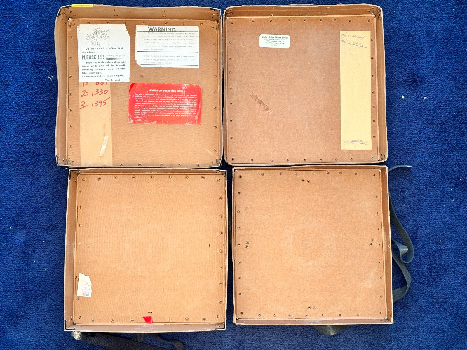 Vintage 16mm Film Reel Canister Case Mailer Box W/ Metal Edges