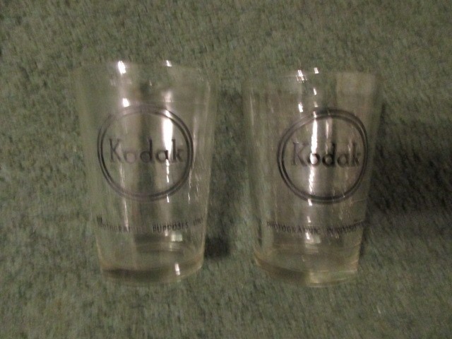 Vintage Lot of (2) Eastman Kodak 4oz Dark Room Chemical Measure Glass Beakers