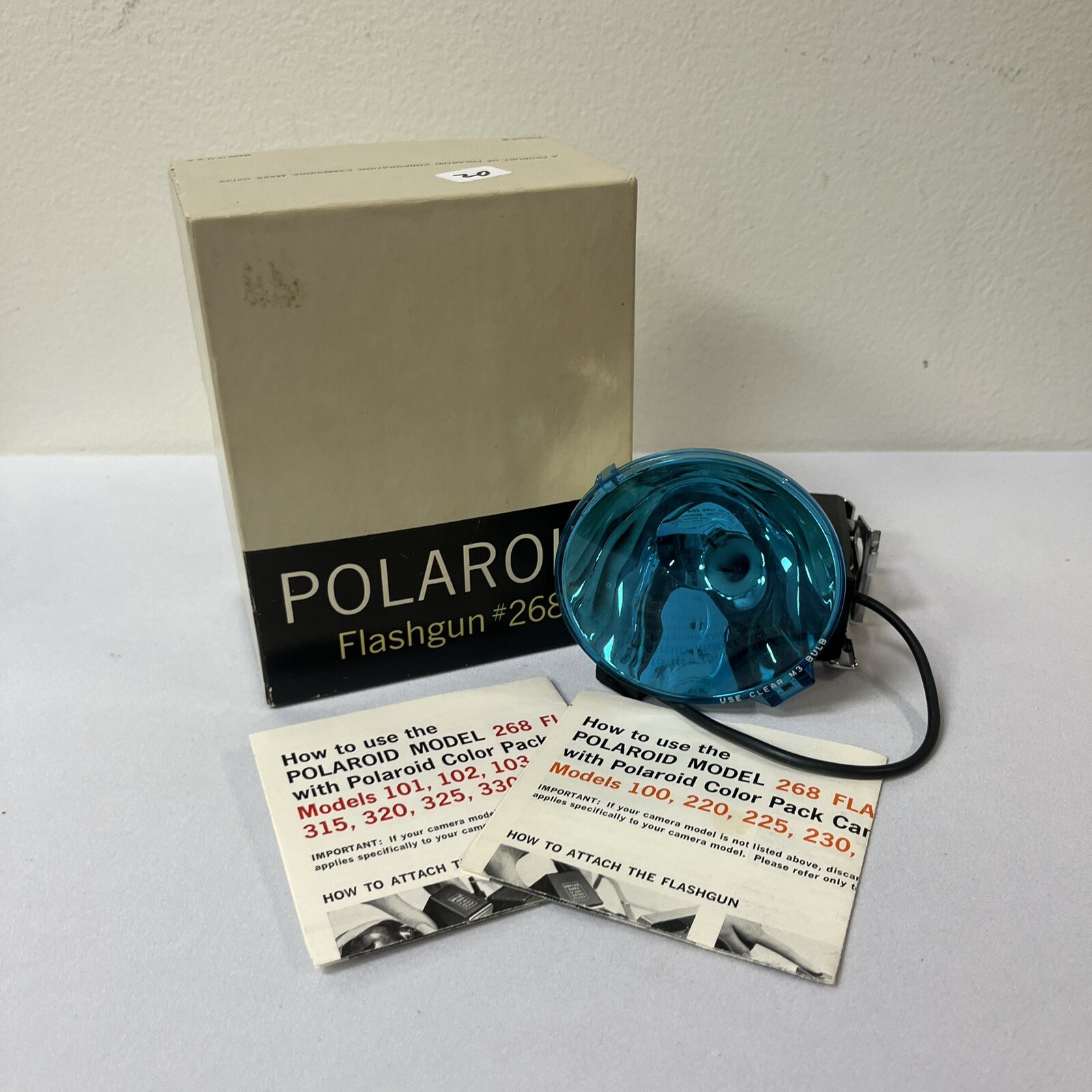 Vintage Polaroid Flash Gun Flash Bulb #268 w/ Instructions & Original Box