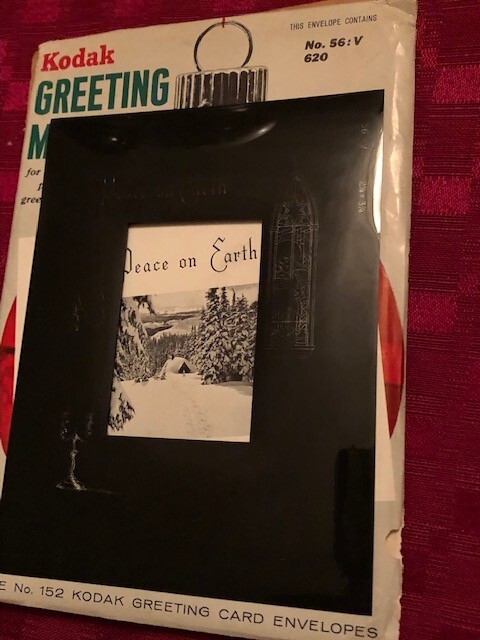 VINTAGE KODAK GREETING MASK (CHRISTMAS CARD) PEACE ON EARTH
