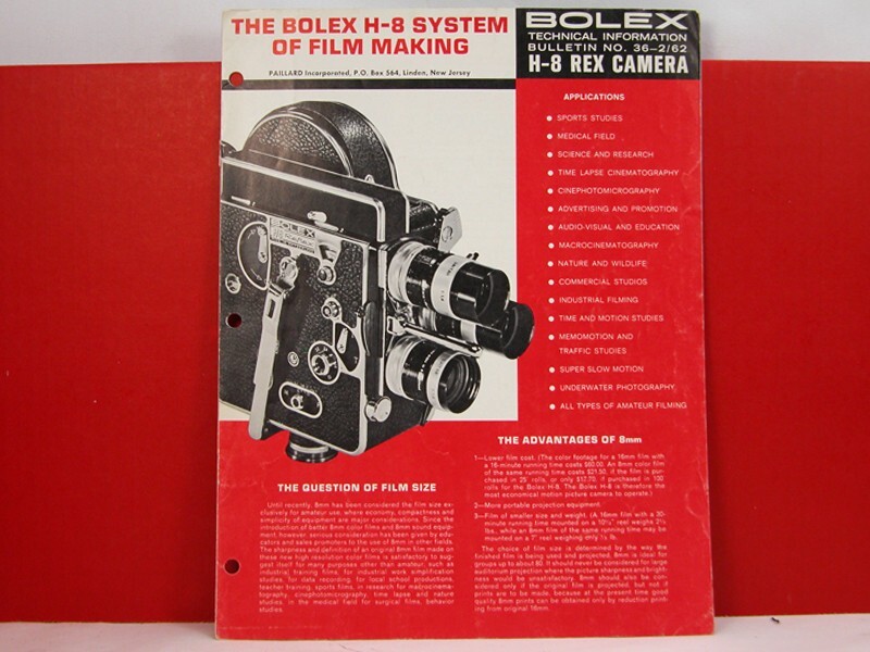 Original Vintage Factory BOLEX H-8 Rex System BROCHURE