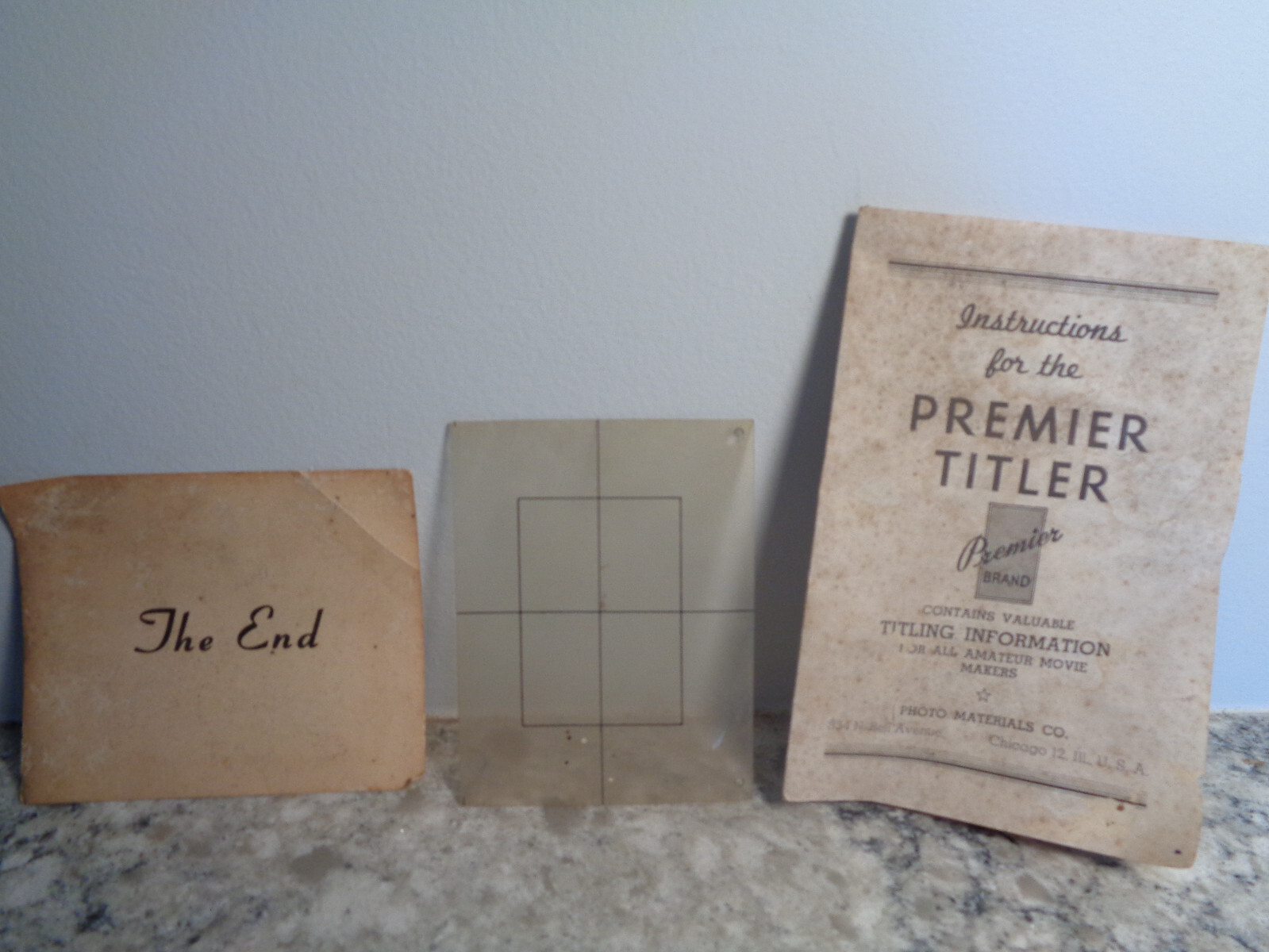 PREMIER BRAND MOVIE TITLER WITH INSTRUCTIONS VINTAGE PHOTOGRAPHY EQUIPMENT